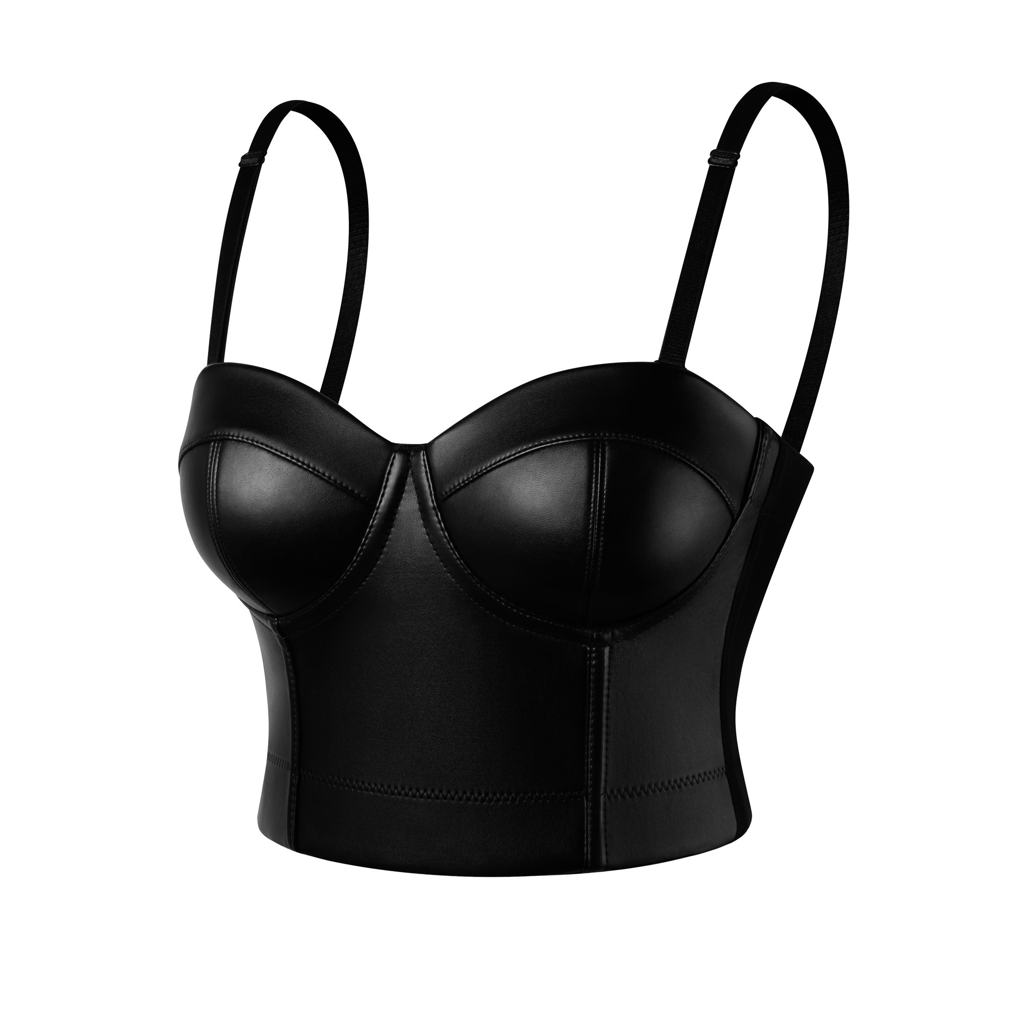 Corset Piele Ecologica Cupe Intarite Negru S, #6, Erotic24.ro