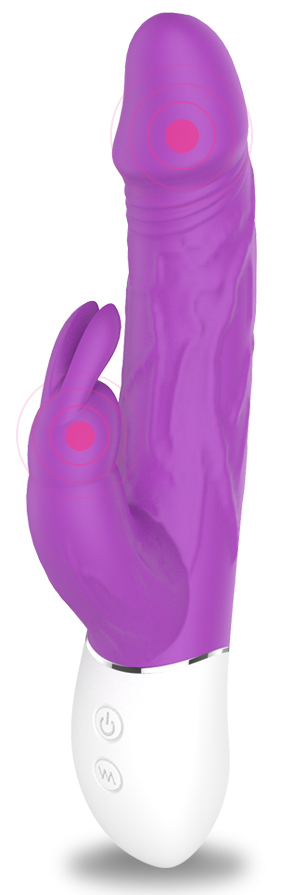 Vibrator Rabbit Radi Flexibil Silicon USB 21.3 cm Mov Guilty Toys, Nr. 3, Erotic24.ro