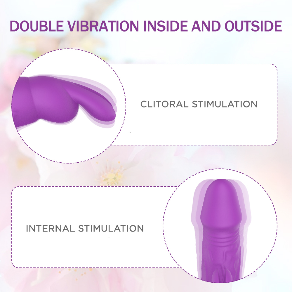 Vibrator Rabbit Radi Flexibil Silicon USB 21.3 cm Mov Guilty Toys, Nr. 10, Erotic24.ro
