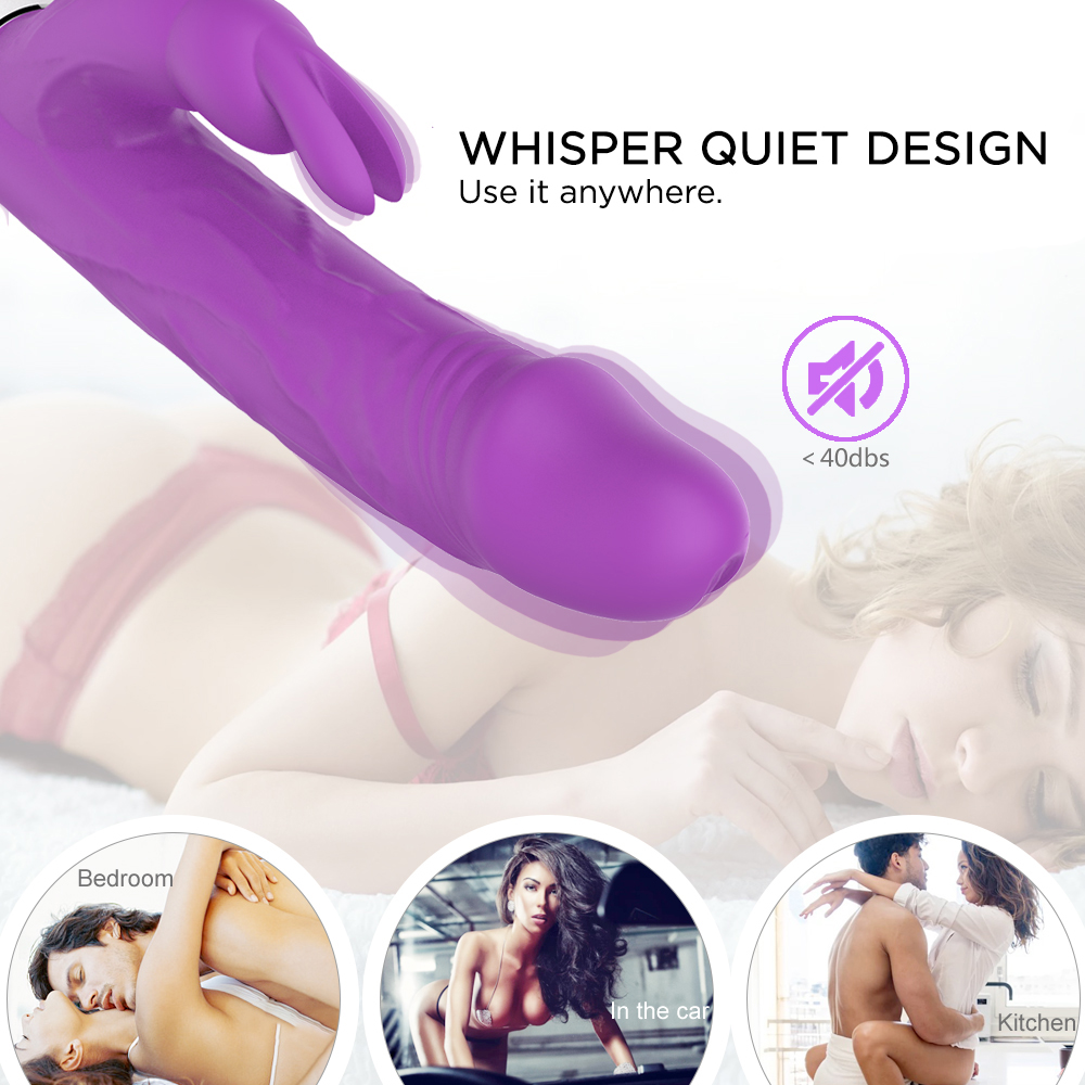 Vibrator Rabbit Radi Flexibil Silicon USB 21.3 cm Mov Guilty Toys, Nr. 12, Erotic24.ro