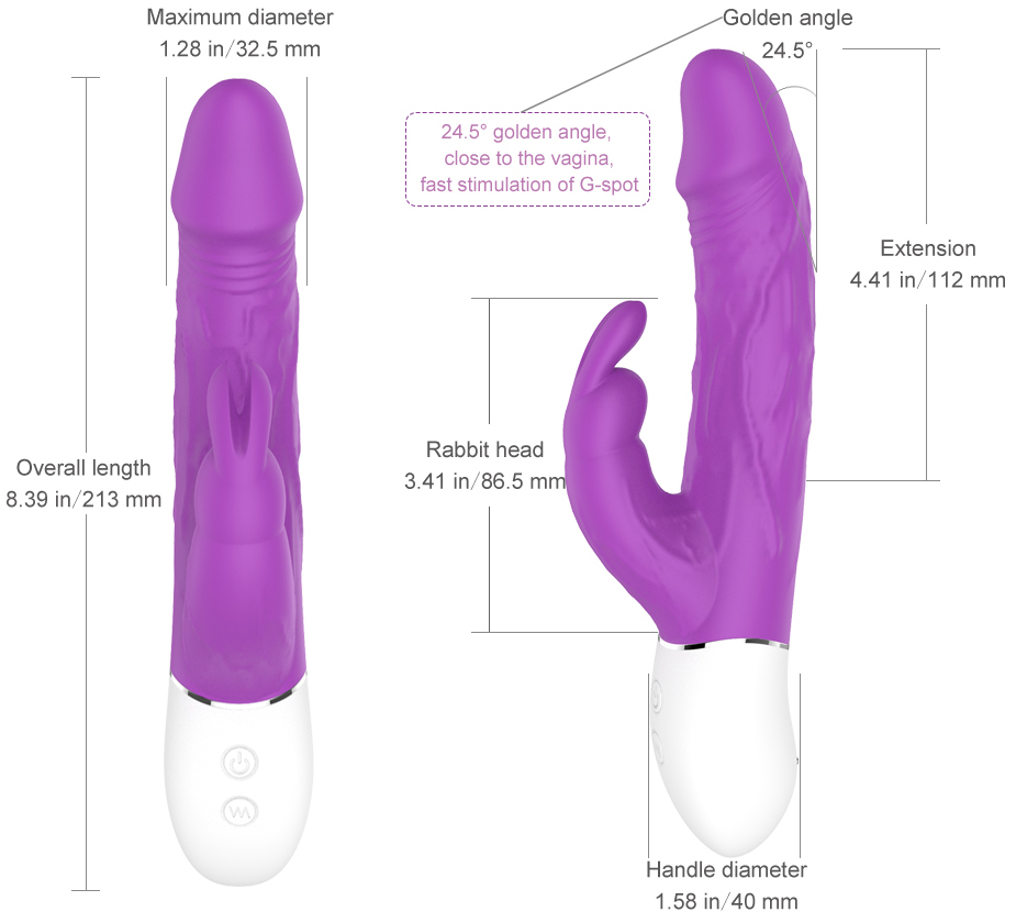 Vibrator Rabbit Radi Flexibil Silicon USB 21.3 cm Mov Guilty Toys, Nr. 4, Erotic24.ro