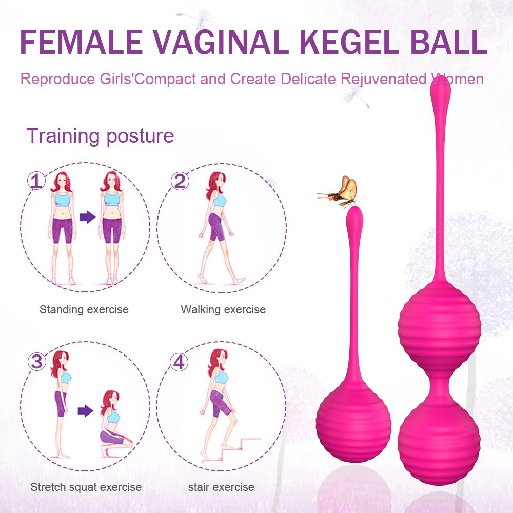 Set Bile Vaginale Kegel Prima Roz Silicon Mokko Toys, Nr. 6, Erotic24.ro