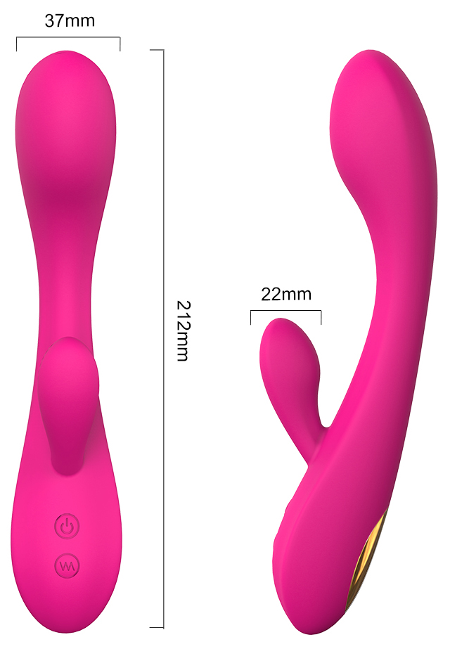 Vibrator Rabbit Boom Silicon USB 21.2 cm Roz Guilty Toys, #9, Erotic24.ro