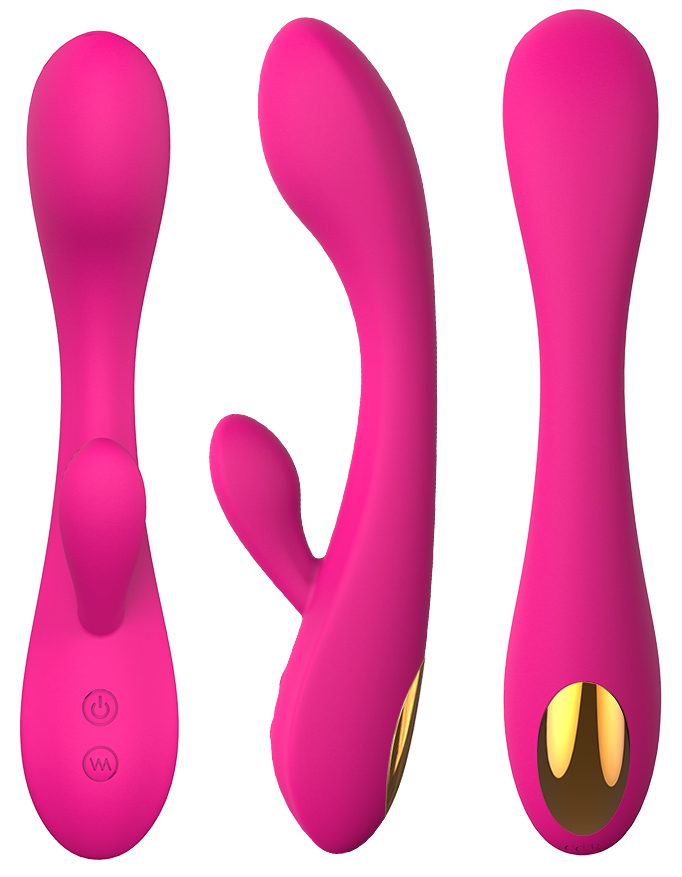 Vibrator Rabbit Boom Silicon USB 21.2 cm Roz Guilty Toys, #4, Erotic24.ro