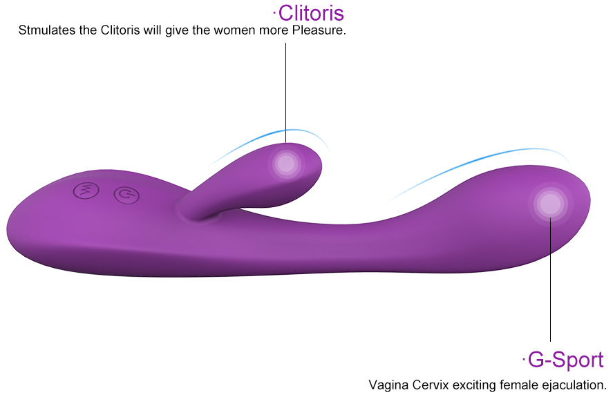 Vibrator Rabbit Boom Silicon USB 21.2 cm Mov Guilty Toys, #7, Erotic24.ro