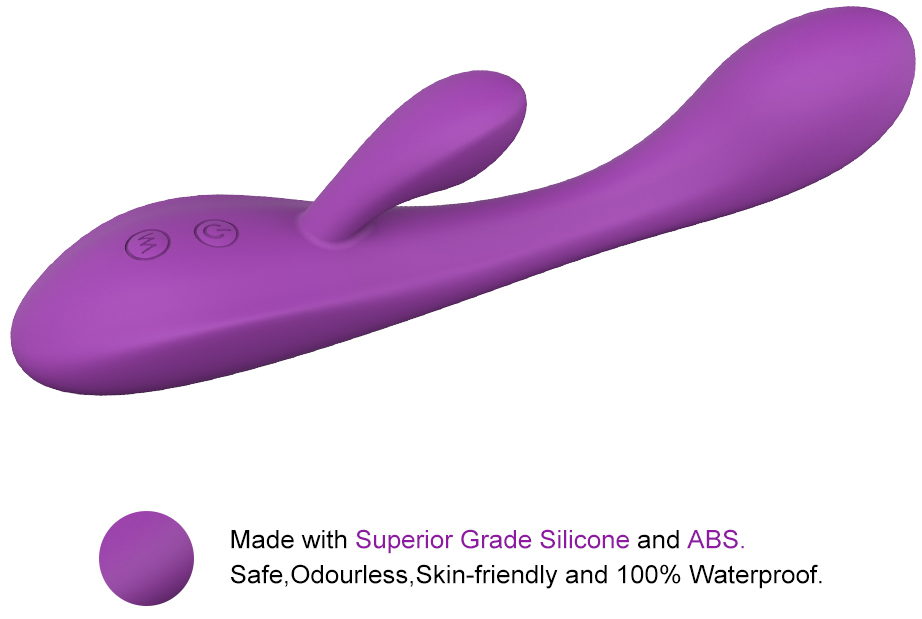Vibrator Rabbit Boom Silicon USB 21.2 cm Mov Guilty Toys, #8, Erotic24.ro