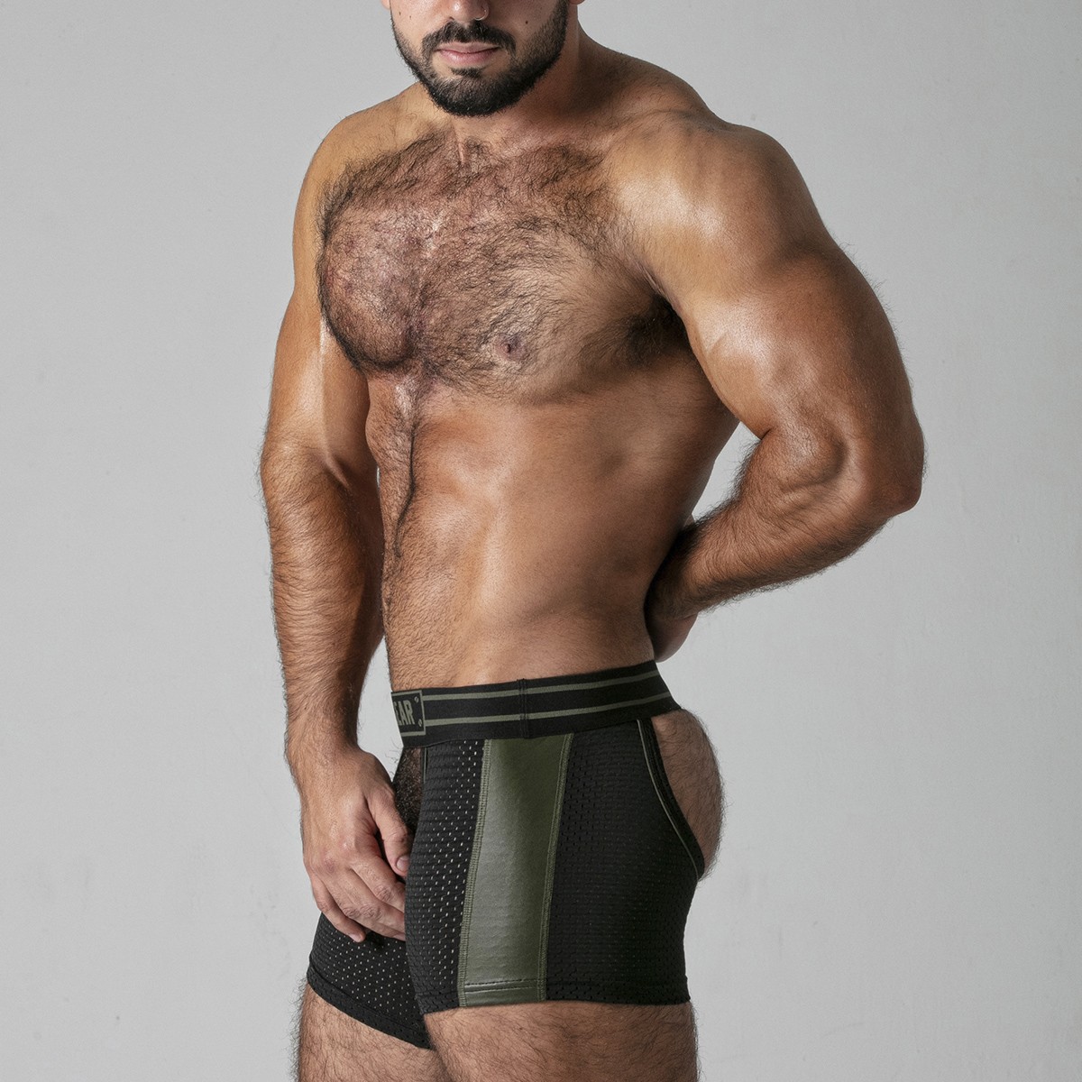 Boxeri Watch It Hard Chaps, Kaki, Marimea 42-XL, #3, Erotic24.ro