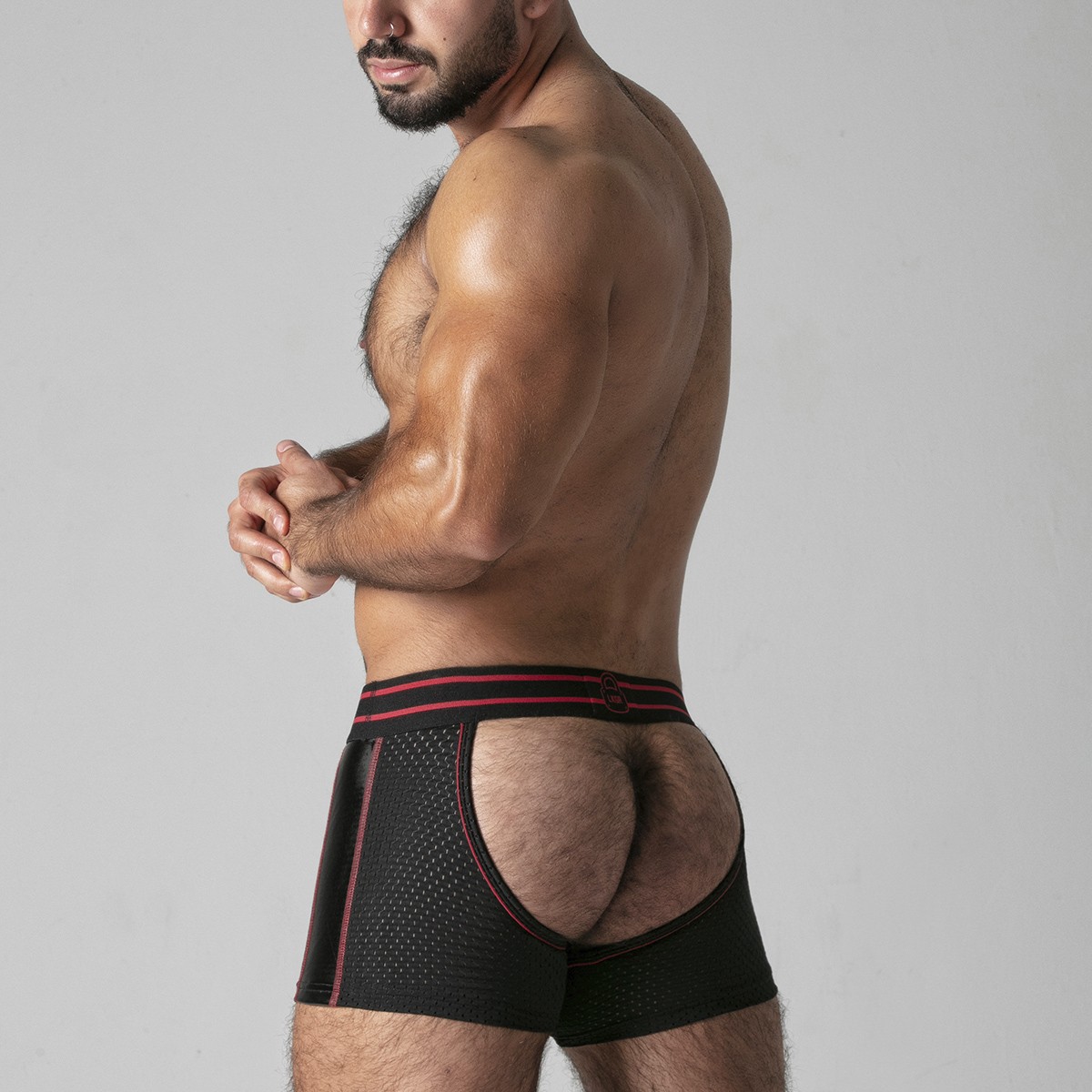 Boxeri Watch It Hard Chaps, Rosu, Marimea 38-M, Nr. 2, Erotic24.ro