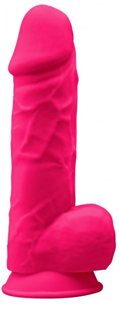 Vibrator Realist Silicon cu Memorie Dubla Densitate Roz 21.5 cm, #2, Erotic24.ro