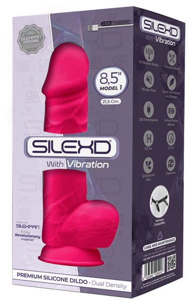 Vibrator Realist Silicon cu Memorie Dubla Densitate Roz 21.5 cm, #3, Erotic24.ro