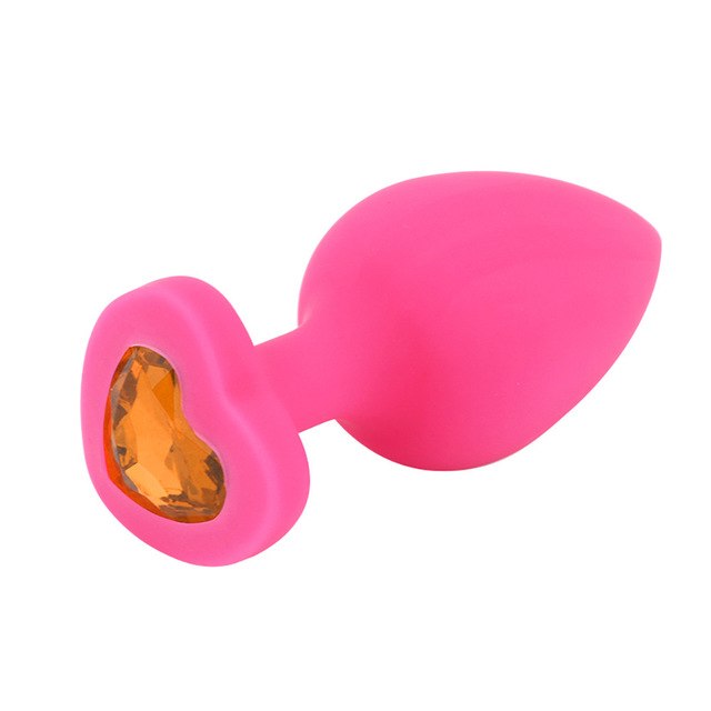 Dop Anal Brighty Medium Silicon Roz/Galben Mokko Toys, #1, Erotic24.ro