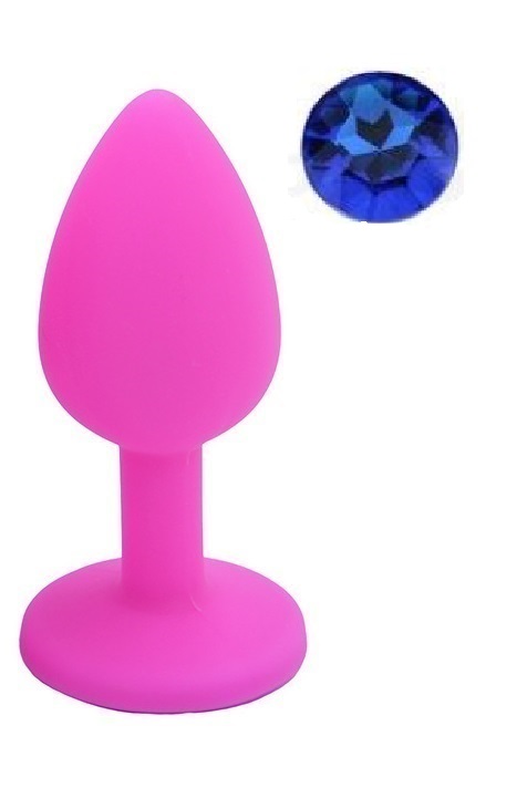 Dop Anal Silicone Buttplug Medium Roz/Albastru Guilty Toys