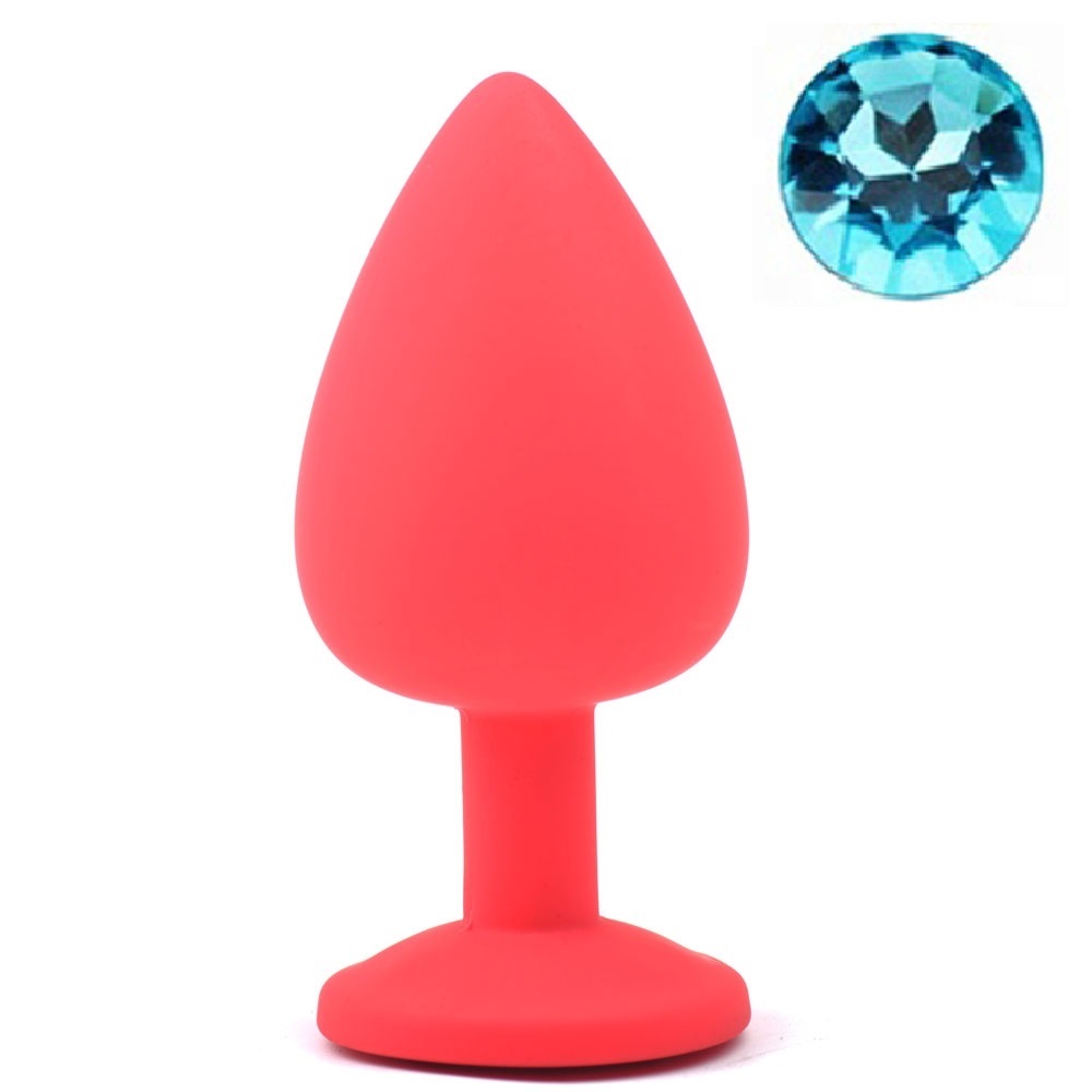 Dop Anal Silicone Buttplug Large Silicon Rosu/Albastru Guilty Toys, #1, Erotic24.ro