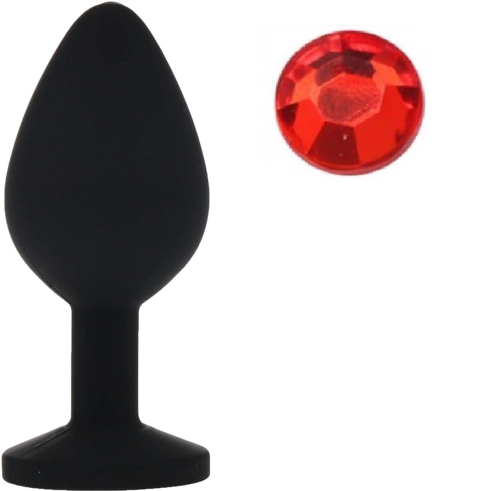 Dop Anal Silicone Buttplug Small Negru/Rosu Guilty Toys