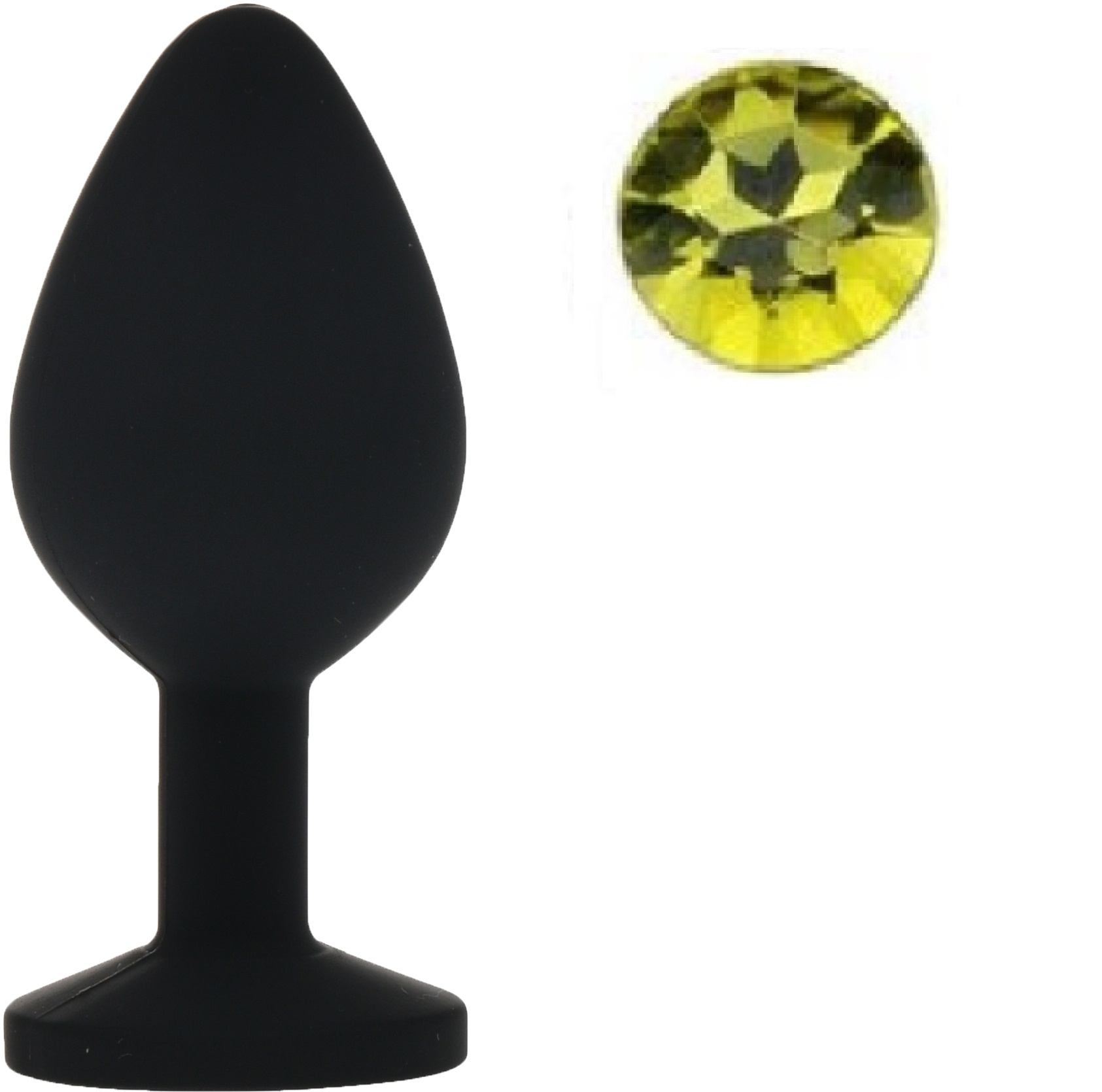 Dop Anal Silicone Buttplug Small Negru/Galben Inchis Guilty Toys, #1, Erotic24.ro