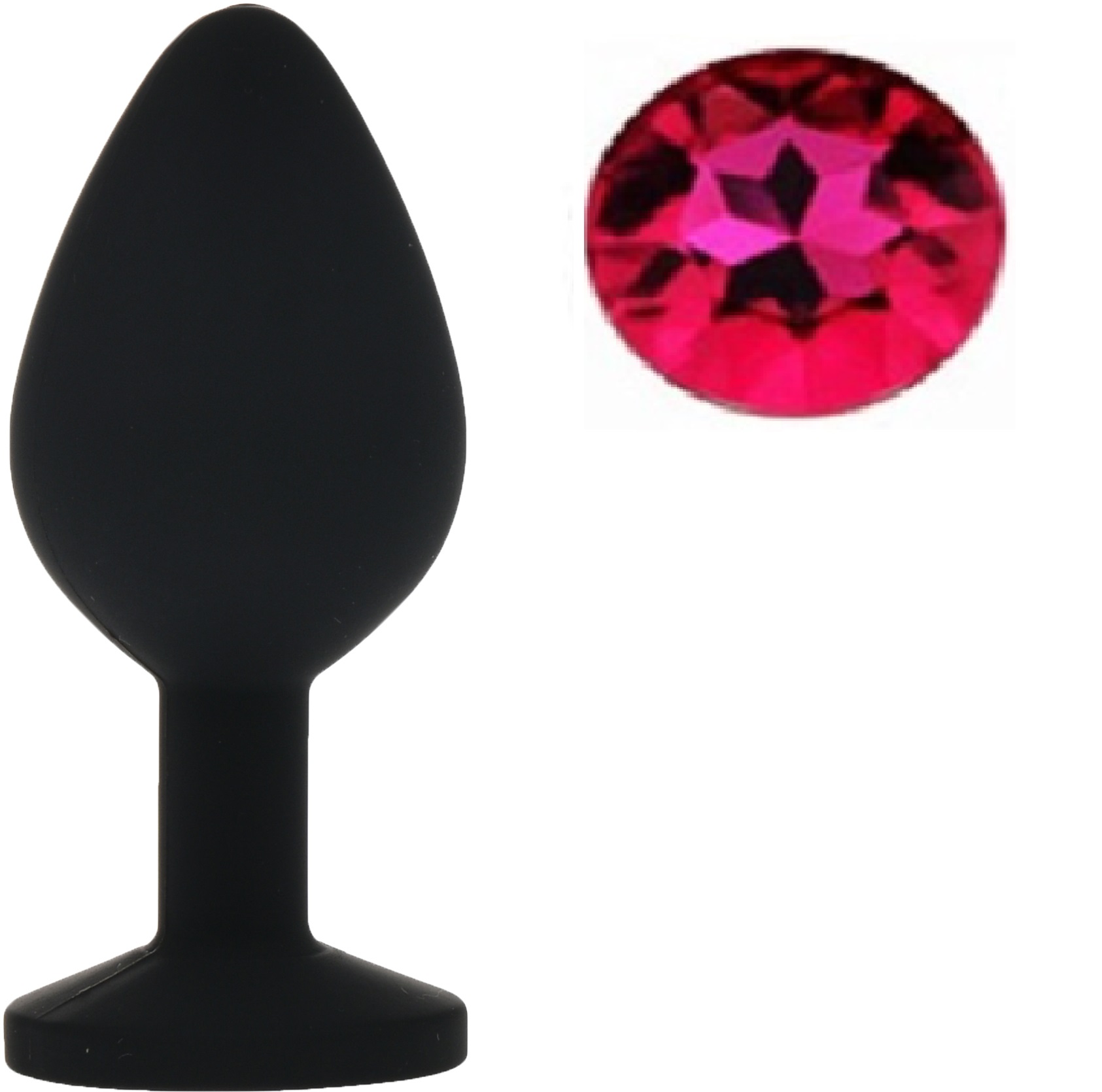 Dop Anal Silicone Buttplug Small, Negru/Roz Inchis, Guilty Toys