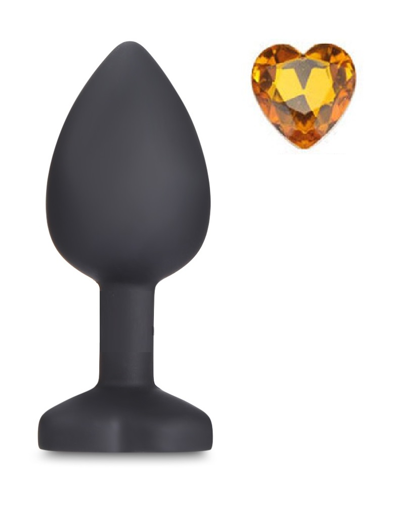 Dop Anal Brighty Small Silicon Negru/Galben Mokko Toys, #1, Erotic24.ro