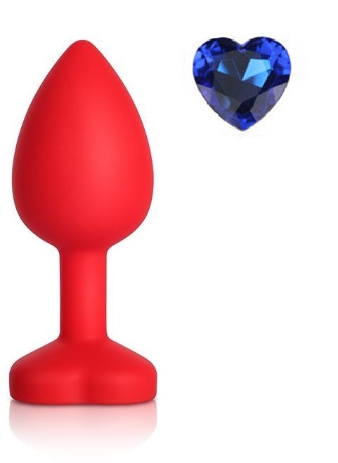 Dop Anal Brighty Medium Silicon Rosu/Albastru Mokko Toys, #1, Erotic24.ro