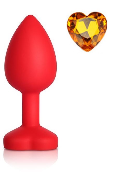 Dop Anal Brighty Small Silicon Rosu/Galben Mokko Toys, #1, Erotic24.ro