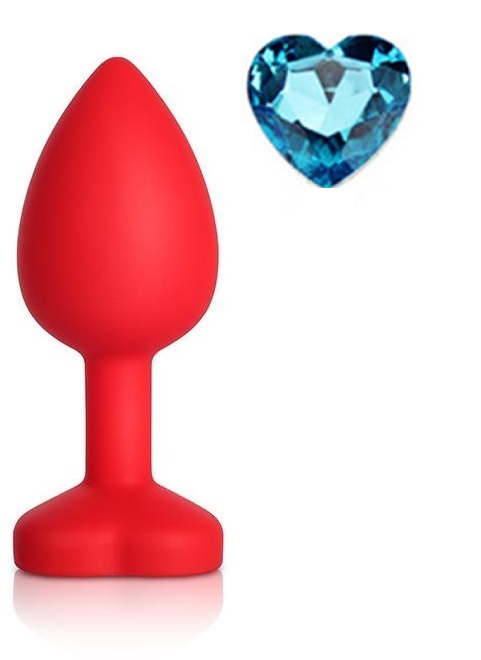 Dop Anal Brighty Small Silicon Rosu/Albastru Deschis Mokko Toys, #1, Erotic24.ro