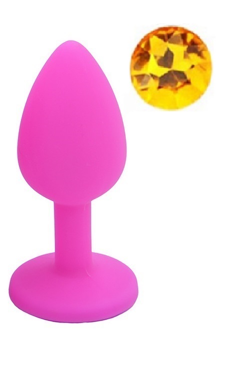 Dop Anal Silicone Buttplug Small Silicon Roz/Galben Guilty Toys, #1, Erotic24.ro