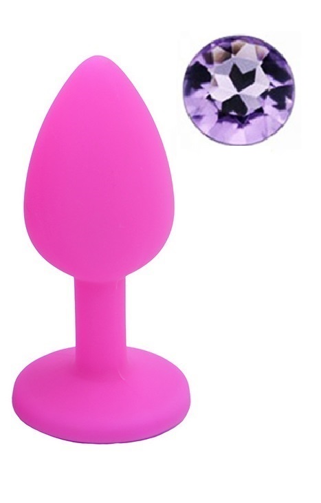 Dop Anal Silicone Buttplug Small Silicon Roz/Mov Deschis Guilty Toys, #1, Erotic24.ro