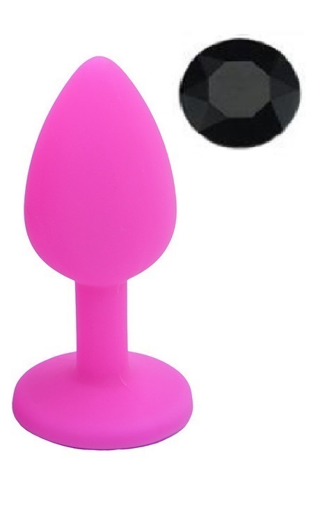 Dop Anal Silicone Buttplug Small Silicon Roz/Negru Guilty Toys, #1, Erotic24.ro