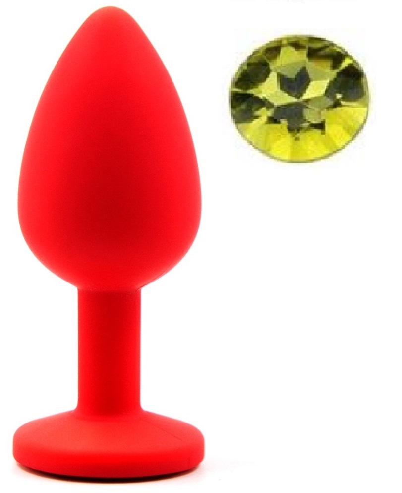 Dop Anal Silicone Buttplug Small Rosu/Galben Inchis Guilty Toys, #1, Erotic24.ro