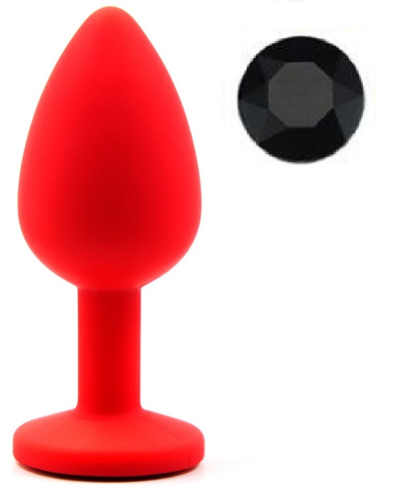 Dop Anal Silicone Buttplug Small Rosu/Negru Guilty Toys, #1, Erotic24.ro