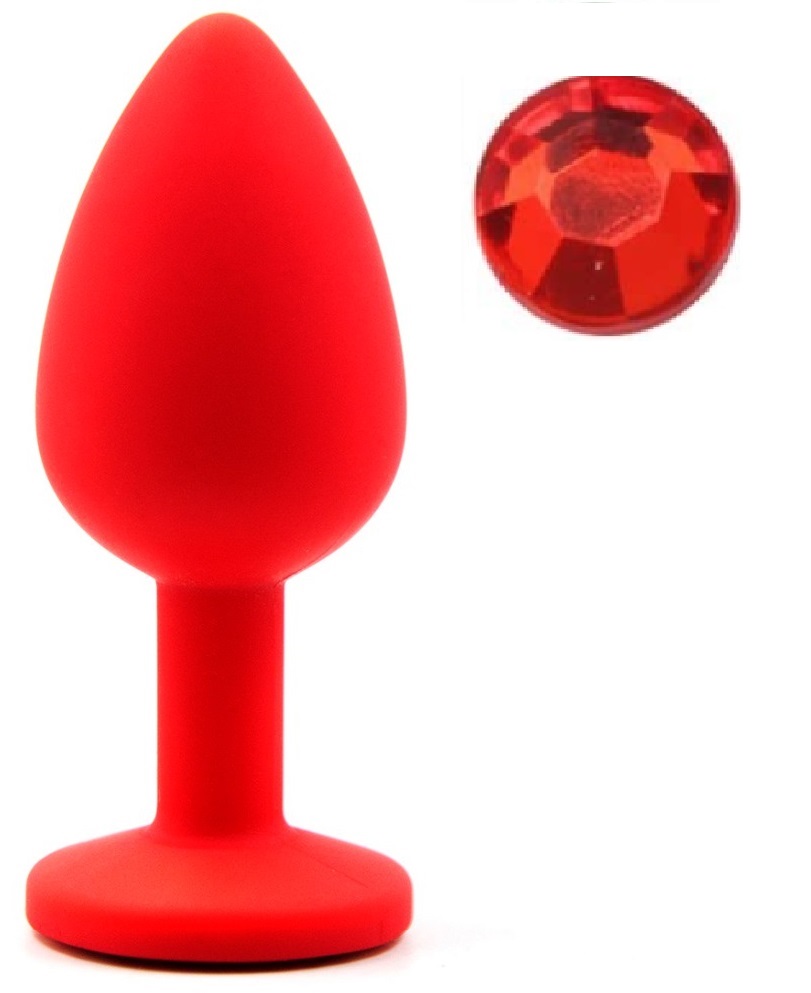Dop Anal Silicone Buttplug Small Rosu/Rosu Guilty Toys, #1, Erotic24.ro