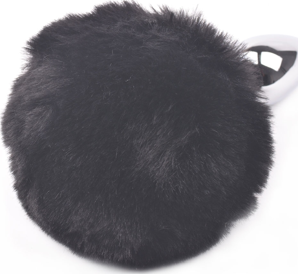 Dop Anal Bunny Buttplug, Small, Argintiu/Negru, Passion Labs, Mystery, Nr. 5, Erotic24.ro