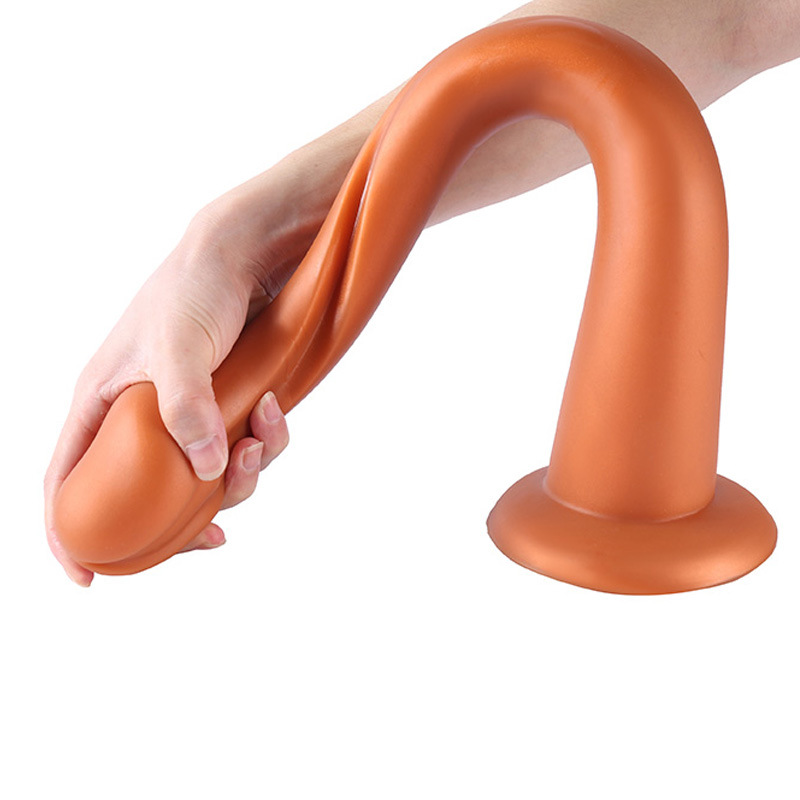 Dildo Snakey Extra Large Silicon Lichid Super Soft Auriu 50 cm, #5, Erotic24.ro
