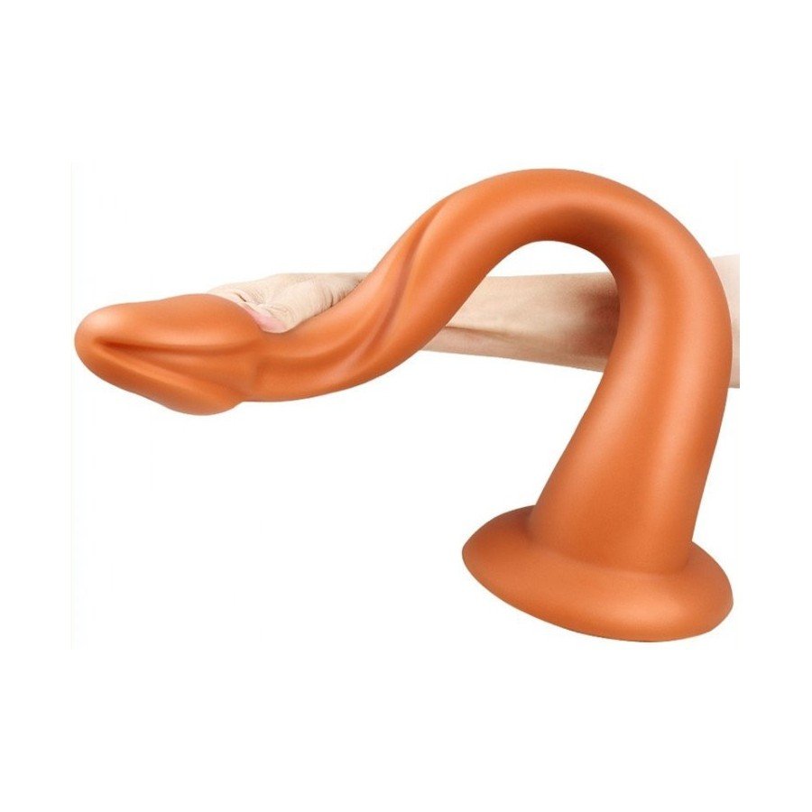 Dildo Snakey Medium Diametru 5.5 cm Silicon Lichid Super Soft Auriu 40 cm, #4, Erotic24.ro