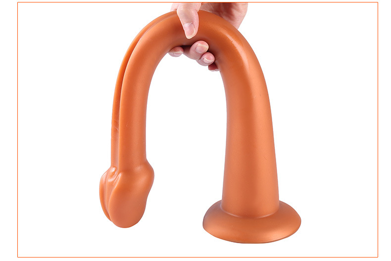 Dildo Snakey Medium Diametru 5.5 cm Silicon Lichid Super Soft Auriu 40 cm, #13, Erotic24.ro