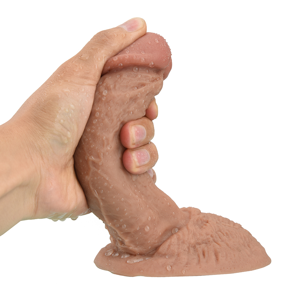 Dildo Realist Stanley Silicon Dubla Densitate Maro 18 cm Passion Labs, #6, Erotic24.ro