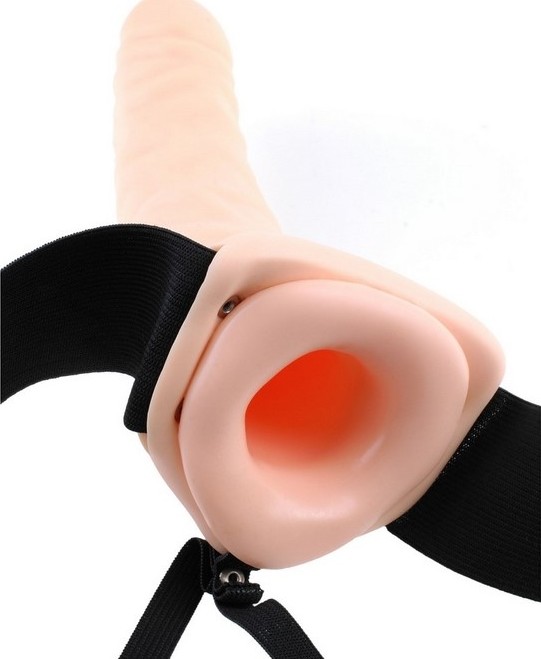 Strap-On Vibrating Hollow 8 natural, #2, Erotic24.ro