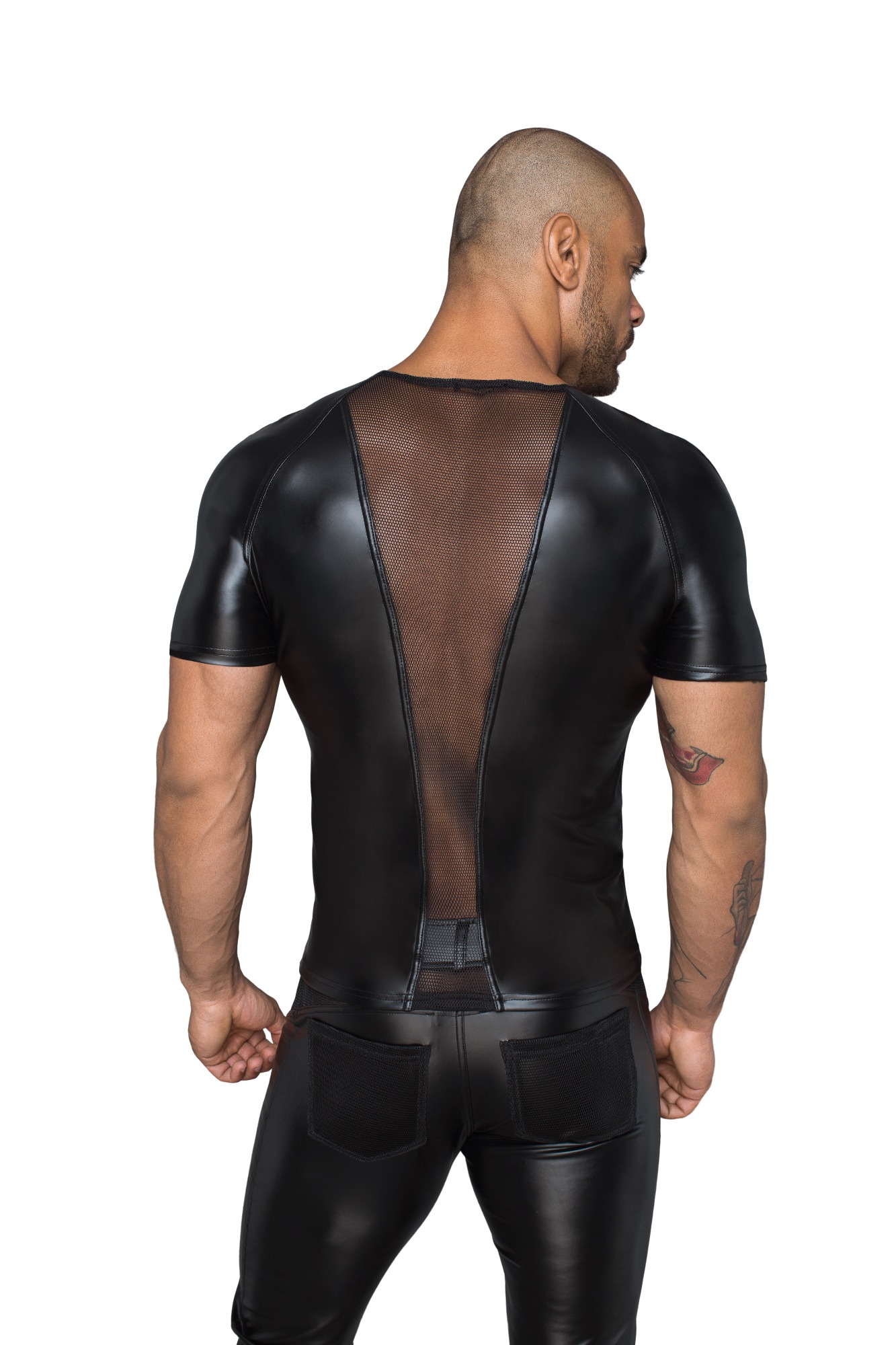 Tricou Sexy Barbati Wetlook cu Plasa 3D Transparenta S, #2, Erotic24.ro