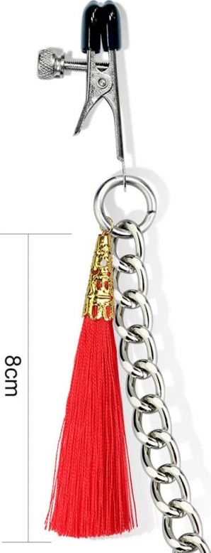 Clame Sfarcuri Tassel cu Lant Rosii, #4, Erotic24.ro