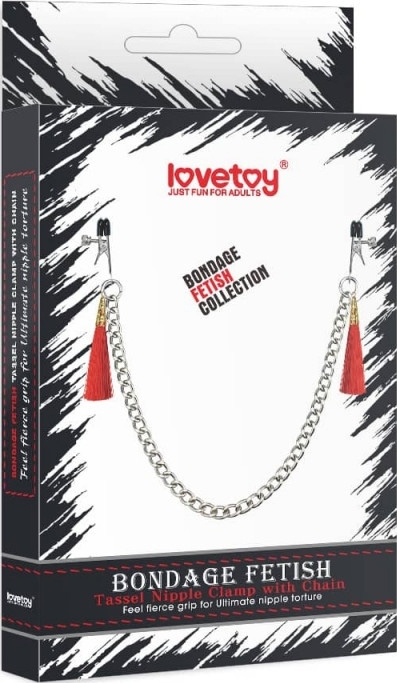 Clame Sfarcuri Tassel cu Lant Rosii, #5, Erotic24.ro