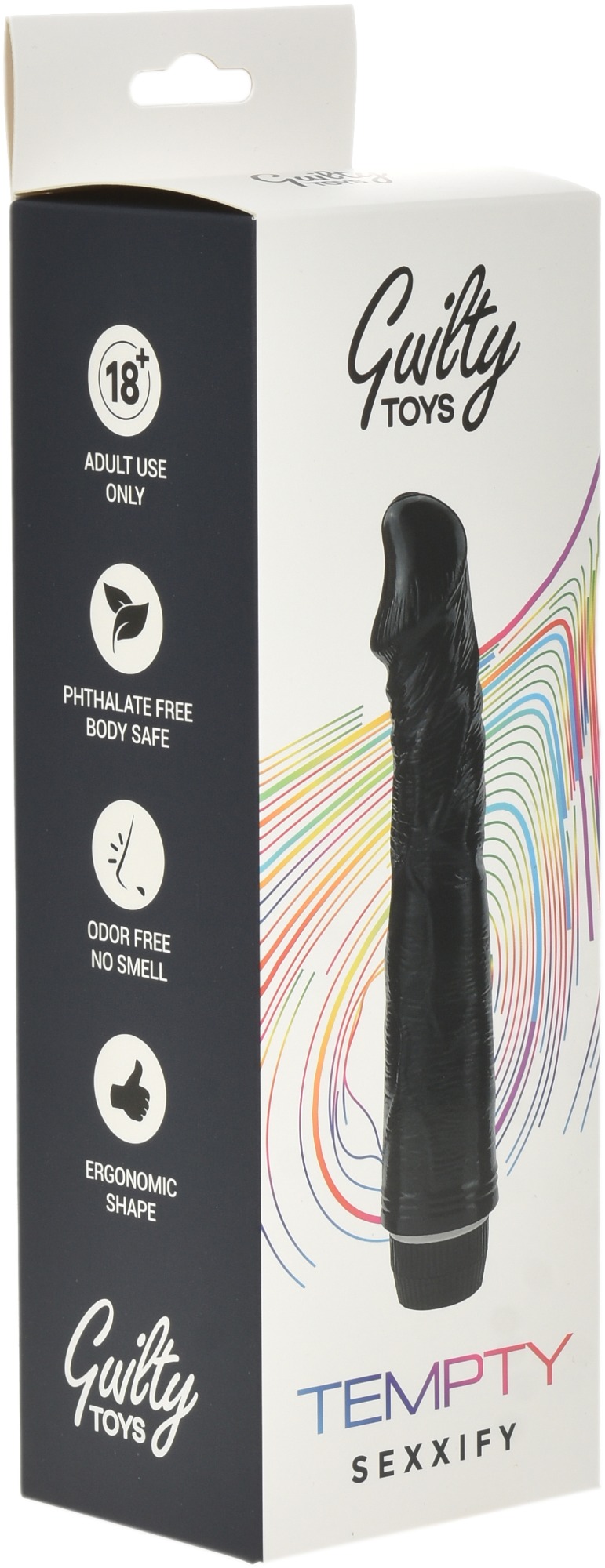 Vibrator Realist Tempty Multispeed Negru 22 cm Guilty Toys, #5, Erotic24.ro
