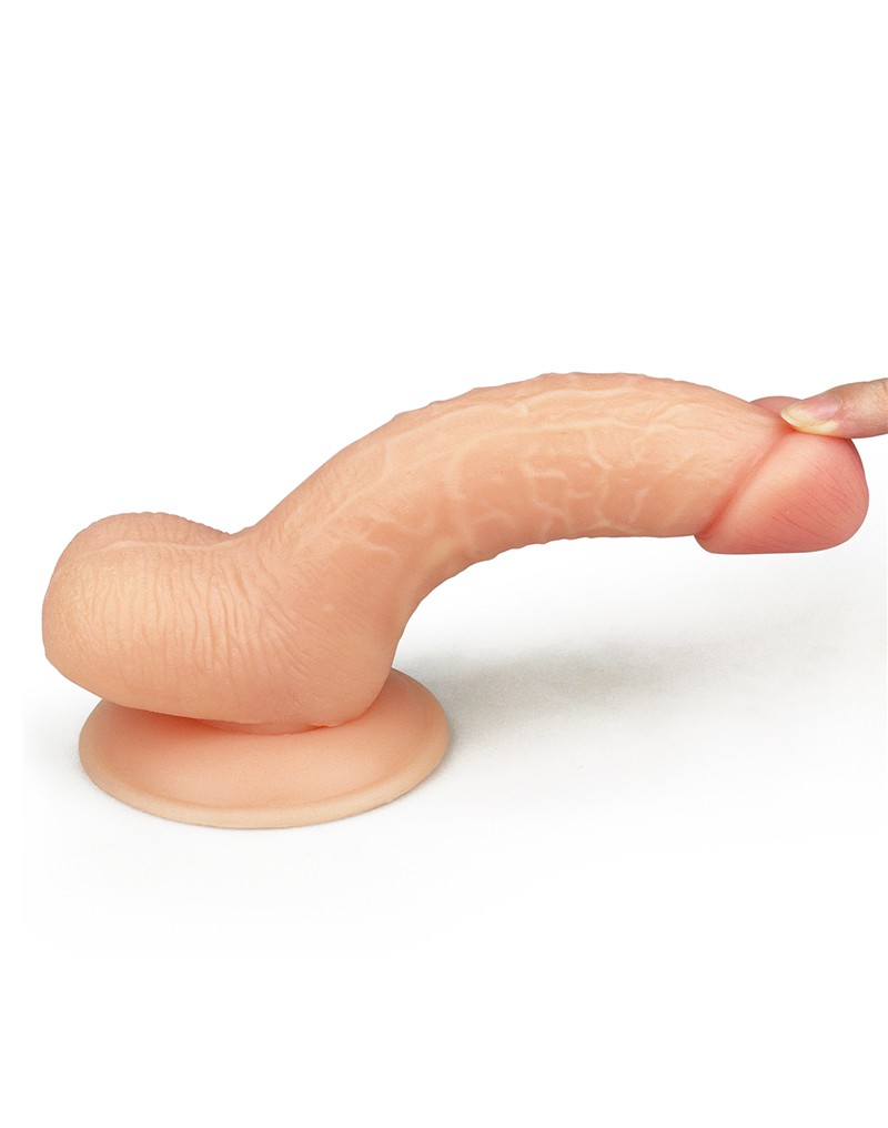 Dildo Realist cu Ventuza Ultra Soft Dude Natural 17.8 cm, #2, Erotic24.ro