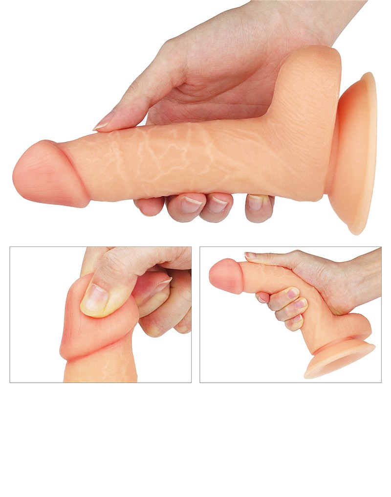 Dildo Realist cu Ventuza Ultra Soft Dude Natural 17.8 cm, #7, Erotic24.ro