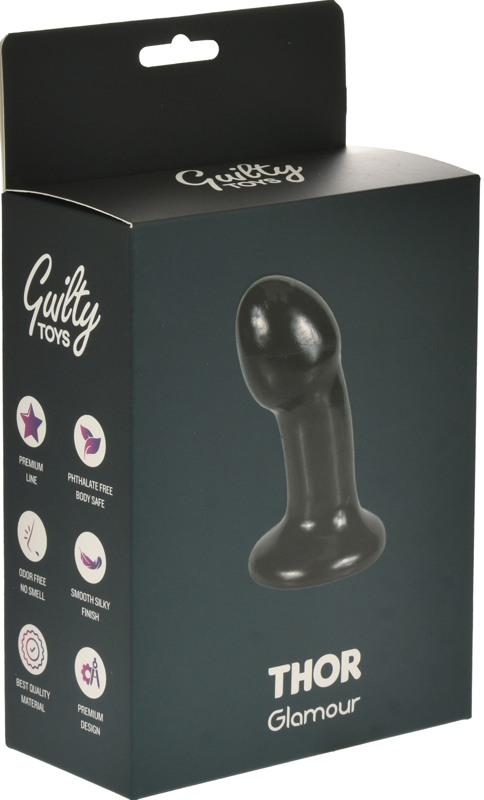 Dop Anal Thor Ventuza Puternica PVC Albastru 10.5 cm Guilty Toy, #4, Erotic24.ro