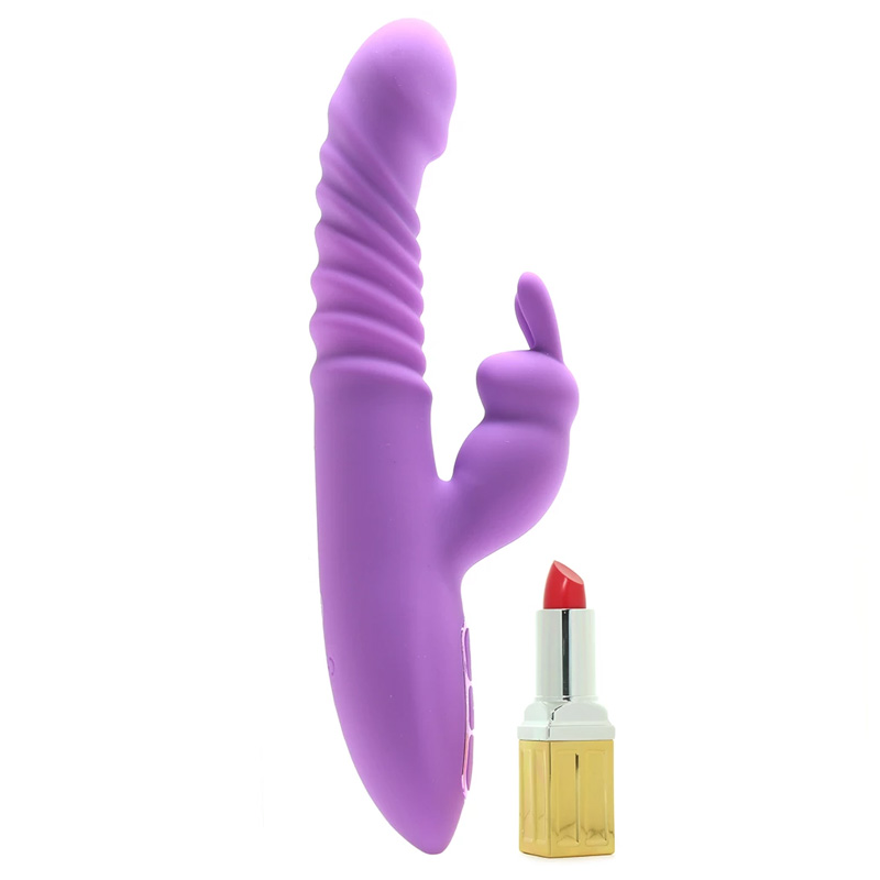Vibrator Iepuras Her Thrusting Silicone Rabbit Mov, Nr. 5, Erotic24.ro