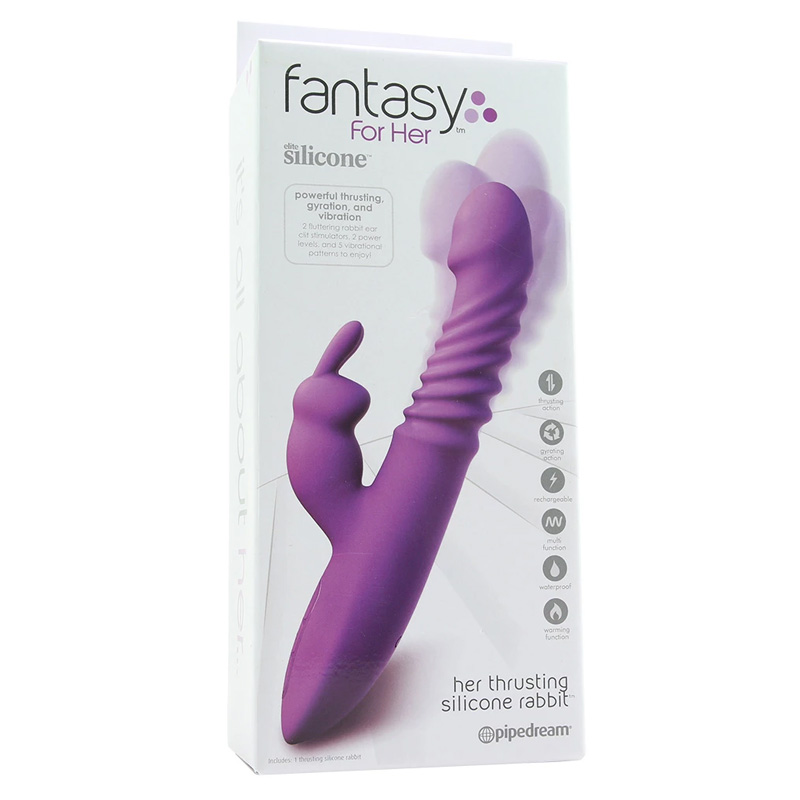 Vibrator Iepuras Her Thrusting Silicone Rabbit Mov, Nr. 7, Erotic24.ro
