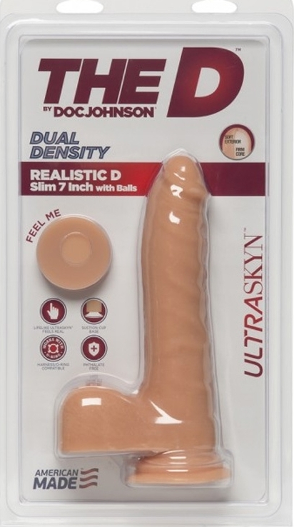 Dildo Realistic Dual Density Slim 18 cm, #2, Erotic24.ro