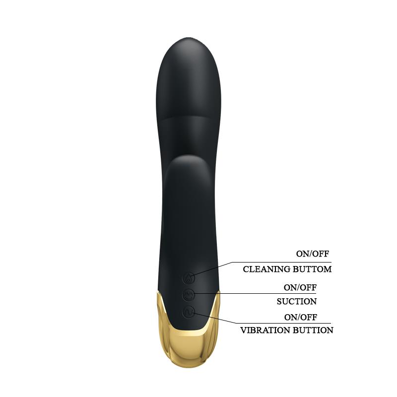 Vibrator Rabbit 14 Functii Vibrating&Sucking Pretty Love Royal Pleasure 24K Gold, #5, Erotic24.ro