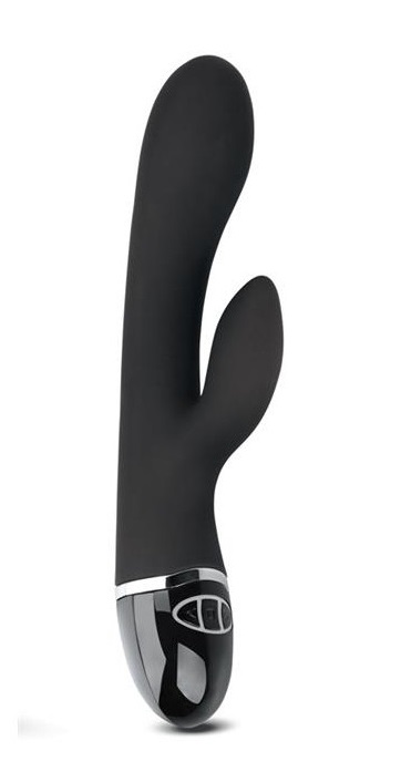 Vibrator Rabbit O-Sensual Clit Duo Climax 7 Moduri Vibratii Silicon USB Negru 22 cm