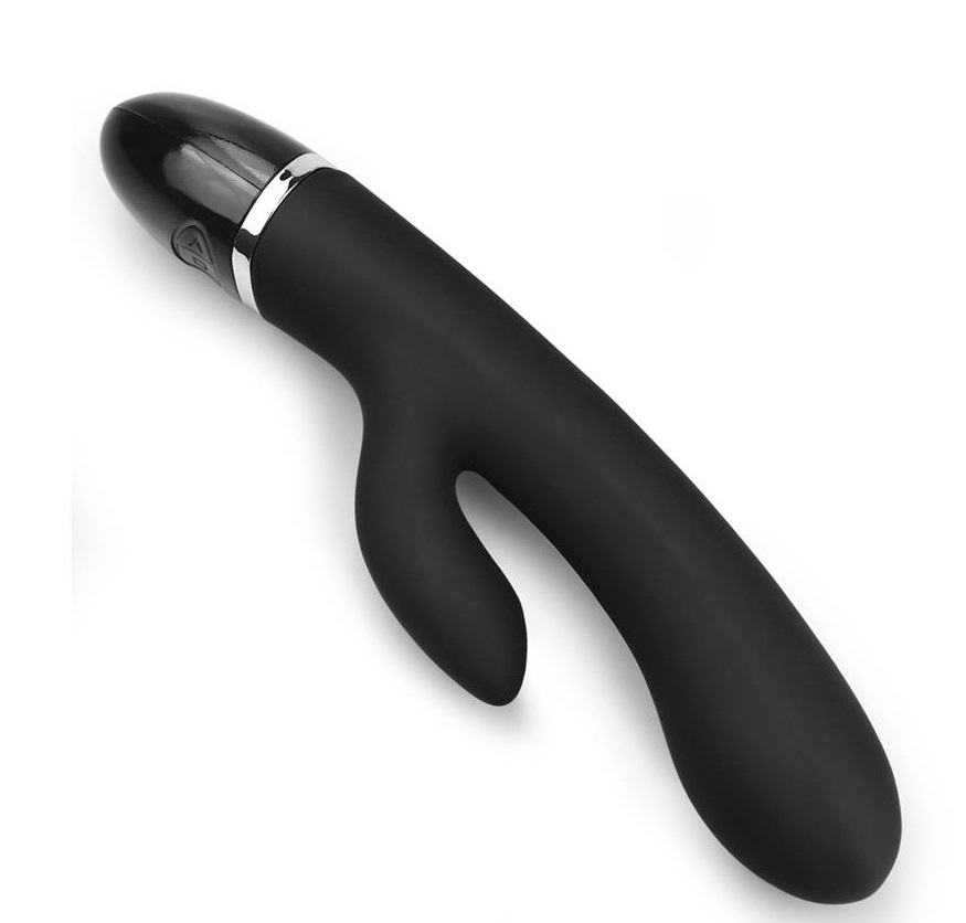 Vibrator Rabbit O-Sensual Clit Duo Climax 7 Moduri Vibratii Silicon USB Negru 22 cm, Nr. 3, Erotic24.ro