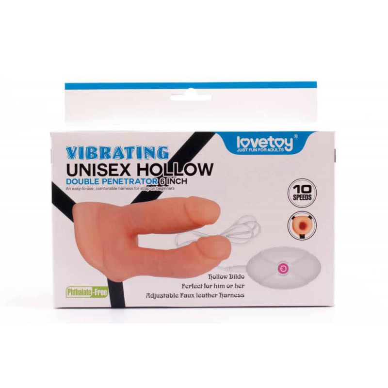 Strap On Dublu Unisex Hallow 10 Moduri Vibratii Telecomanda, #4, Erotic24.ro